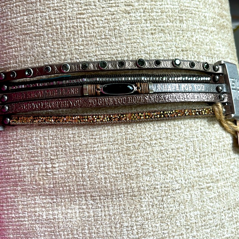 Inspirational Silver and Bronze Multi-Layer Bracelet-NEW
